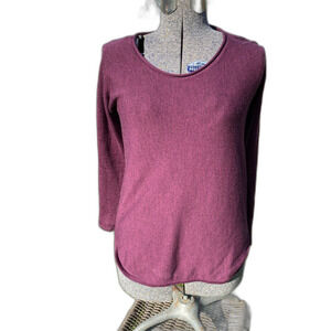 Max Studio 100% Merino Sweater Tunic Style Rounded Side Split Hem Size XS